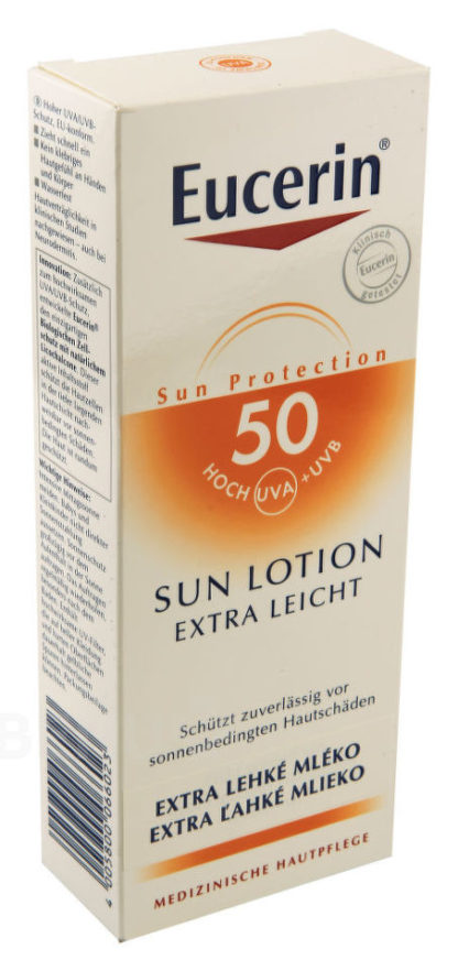 EUCERIN SUN Extra lehké mléko SPF50 150ml 63846 2+1 zdarma