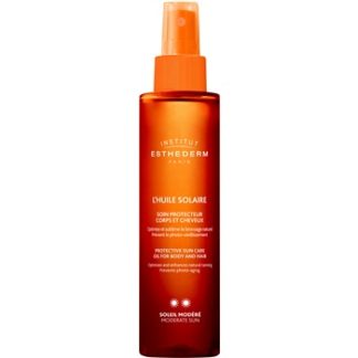 Institut Esthederm Sun Care opalovací olej na tělo a vlasy se střední UV ochranou Moderate Sun (Age Beautifully) 150 ml