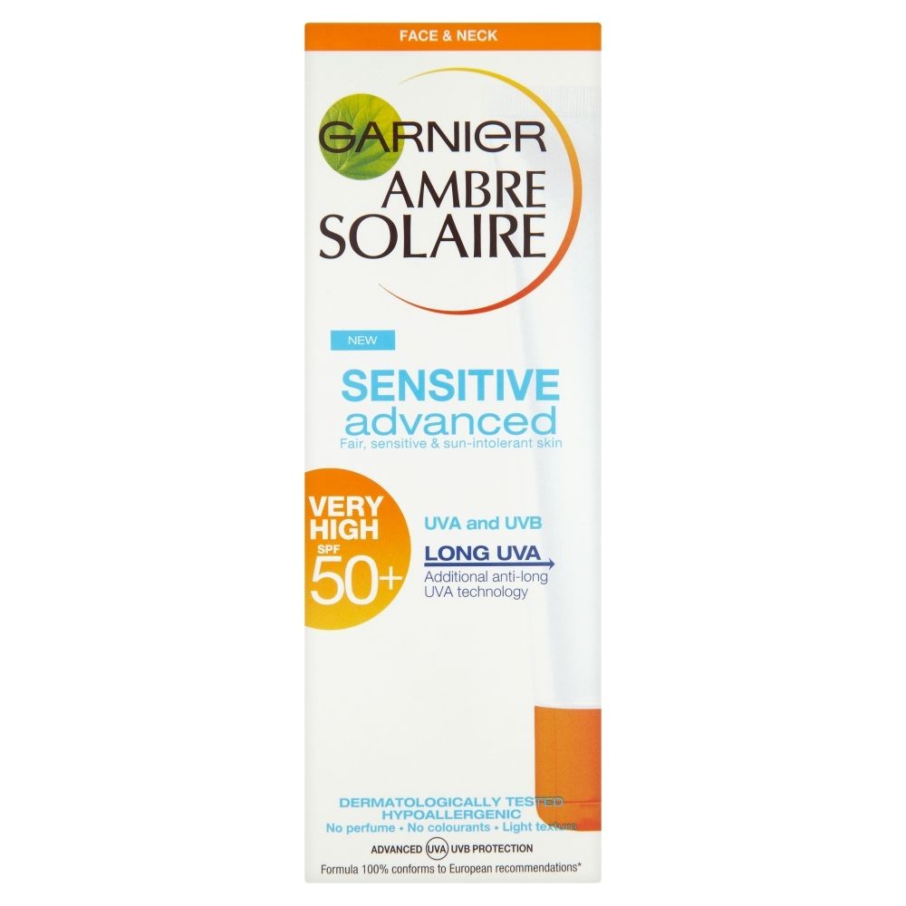 Garnier Ambre Solaire Sensitive Advanced Opalovací krém na obličej OF 50+ 50ml