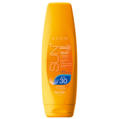 Avon Osvěžující voděodolné hydratační opalovací tělové mléko SPF 30 Sun+ 150 ml