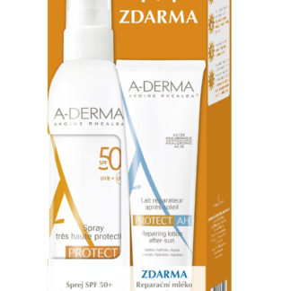 A-DERMA Protect sprej SPF50+ 200ml + Reparační mléko po opalování 100ml